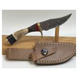 (SC) 6' Fixed Blade Damascus Style Knife With
