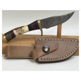 (SC) 6' Fixed Blade Damascus Style Knife With
