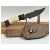 (SC) 6' Fixed Blade Damascus Style Knife With
