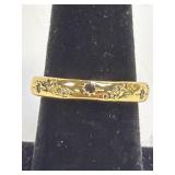 (SC) Black and White Confetti Ring Marked S925