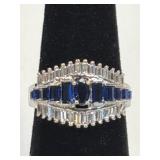 (SC) Blue Sapphire Fashion Ring Size 6