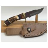 (SC) 6' Fixed Blade Damascus Style Knife With