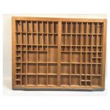 (G) Antique Wood Printers Drawer Letterpress Type