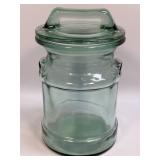 (D) VINTAGE L E SMITH GREEN-TINTED GLASS 'MILK