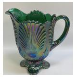 (D) VINTAGE MOSSER ICE GREEN IRIDESCENT 'BEADED