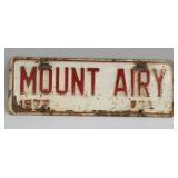(D) Vintage 1977 Mount Airy License Plate