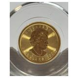 (SC) 2020 Canada 1/10 oz Pur 9999 $5 Gold Maple