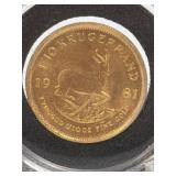 (SC) 1981 1/10 oz Fine Gold South Africa