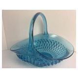 Vintage Large Indiana Glass Tiara Aqua Blue