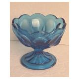 Vintage Anchor Hocking Blue Glass Pedestal Candy
