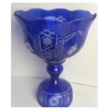 Bohemian Cobalt Blue Crystal Cut To Clear