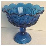 L E Smith Glass Moon and Stars Colonial Blue