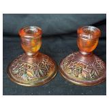 Indiana Glass Marigold Candle Holders 3 1/2ï¿½
