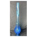 18 1/2ï¿½ Fenton Thumbprint Swung Glass Vase-Chip