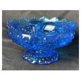 Vintage Fenton Cobalt Blue Hobnail Footed Glass