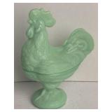 Jadeite Glass Rooster Candy Dish