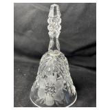 Vintage Crystal Clear Cut Etched Bell 6 1/2ï¿½
