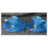 Vintage Turquoise Blue Scalloped Finger Loop