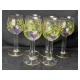 6) Vintage Grape & Vine Goblets