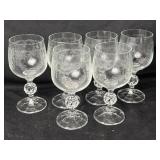 Set of 6 Bohemia Crystal Etched Cascade Vintage