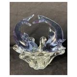 Murano Style Art Glass Dolphins 8ï¿½-Damaged