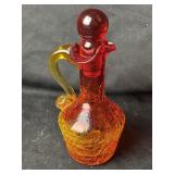 Amberina Crackle Glass Cruet 6ï¿½