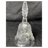 VINTAGE CLEAR CRYSTAL GLASS BELL 6ï¿½ Tall