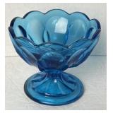 Viking Art Glass Bluenique Pedestal Footed