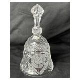 7ï¿½ Etched Flower Crystal Glass Bell In Beautiful