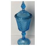 Vintage Indiana Glass 15.25" H Blue Apothecary