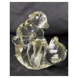 Art Glass Mom & Baby Bears Paperweight