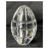 Hand Cut 24% Lead Crystal Egg Shaped Paperweight