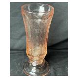 Indiana Pink Glass Madrid Pattern Hurricane Vase
