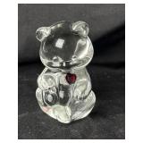 Vintage Clear Glass Fenton Birthday Bear July