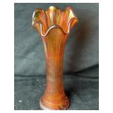 7 1/2ï¿½ Vintage Marigold Vase Ruffled Edge