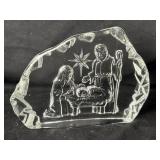 Cut Glass Nativity Scene Baby Jesus Mary Joseph