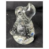Blown Clear Bassett Hound Paperweight 3 1/2ï¿½