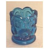 L E Smith Moon & Stars Toothpick Holder Blue 2