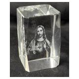 Crystal Glass Jesus Christ Laser Etched 3D
