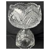 American Brilliant Cut Punch Bowl on Pedestal 13