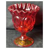 Vtg LE Smith Moon And Stars Amberina Open Compote