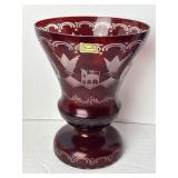 German Czech Republic Ruby Cut to Clear 8ï¿½ Vase