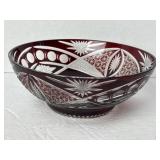 Bohemian Ruby Cut To Clear 6 1/2ï¿½ x 2 1/2ï¿½ Bowl