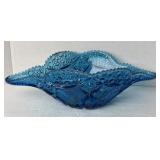 Antique EAPG Blue Glass Centerpiece/Fruit
