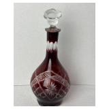 Biedermeier Bohemia Decanter With Stopper Ruby