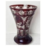 Cut Crystal Large Bohemian Glass Vase 10
