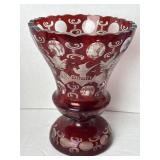 German Czech Republic Ruby Cut to Clear 8ï¿½ Vase