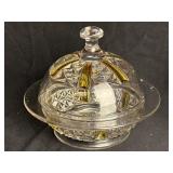 EAPG Yellow Paneled Butter Dish