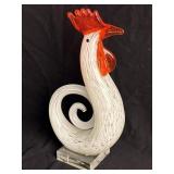 Murano Style Blown Art Glass Rooster