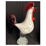 Murano Style Art Glass Rooster-Damaged As